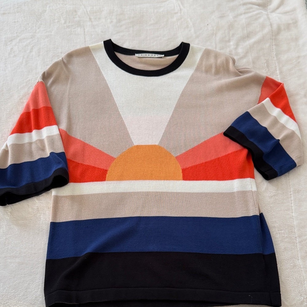 Trina Turk Black and Cream Sweater